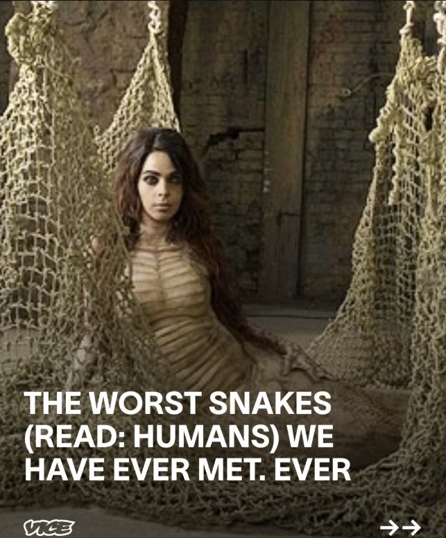 VICE India carousel cover: The worst snakes (read: humans) we have ever met. Ever